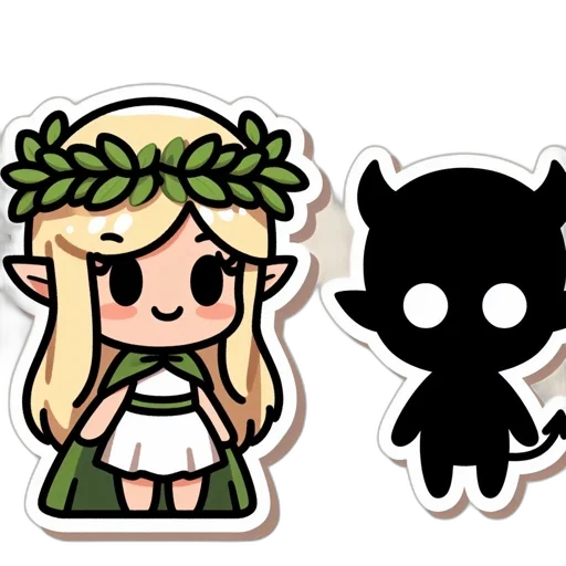pixel art, concept art, anime, cartoon, monochrome, green, dark, two transparent PNG cut-out