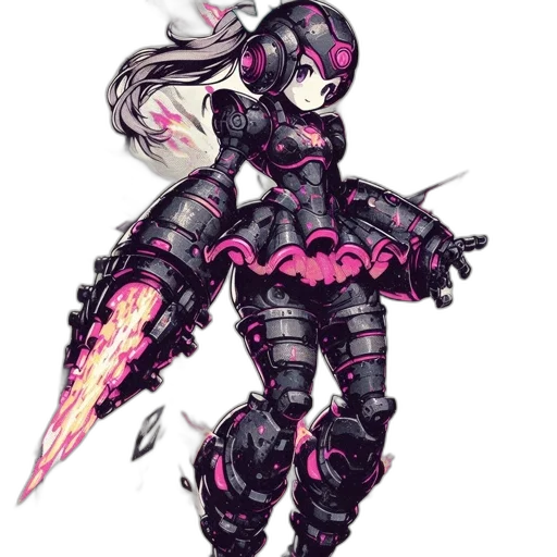 weapon, sword, robot, concept art, cyberpunk, fantasy art, pixel art, dark transparent PNG cut-out