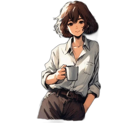 staff, dress, jacket, robot, watercolor, pixel art, concept art, anime transparent PNG cut-out