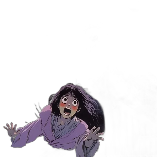 creature, dress, staff, hair, concept art, watercolor, comic book art, anime transparent PNG cut-out