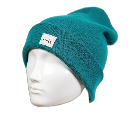 hat, 3d render, green, pastel, blue, teal, beanie, white transparent PNG cut-out