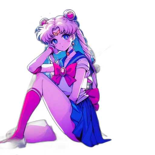 jacket, dress, robot, weapon, vaporwave, concept art, anime, cyberpunk transparent PNG cut-out