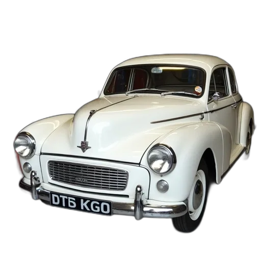 car, 3d render, photorealistic, white, vintage, classic, design, parked transparent PNG cut-out