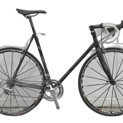 3d render, photorealistic, sleek, black, road, bike, white, handlebars transparent PNG cut-out