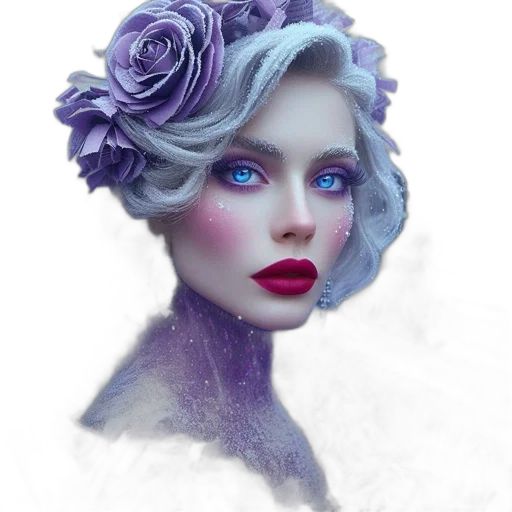 face, crown, mask, flower, fantasy art, photorealistic, concept art, oil painting transparent PNG cut-out