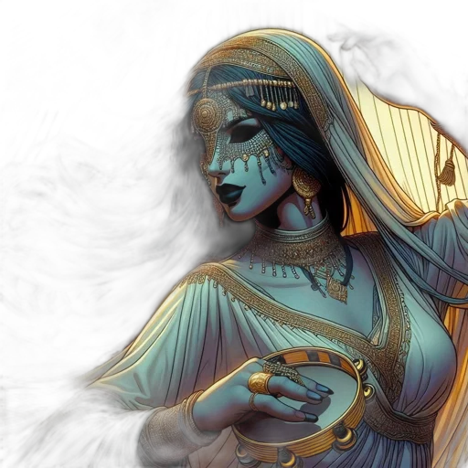 jewelry, mask, fantasy art, concept art, comic book art, photorealistic, blue, golden transparent PNG cut-out