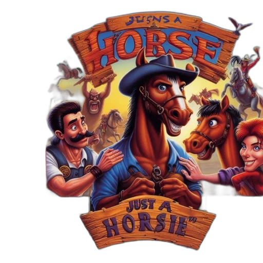 concept art, brown, horse, wearing, blue, shirt, hat, human-like transparent PNG cut-out