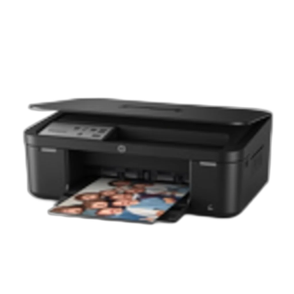3d render, photorealistic, black, photo, printer, open, lid, revealing transparent PNG cut-out