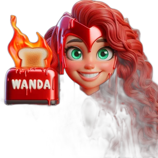 face, concept art, 3d render, fantasy art, cartoon, fire, melting, animated transparent PNG cut-out