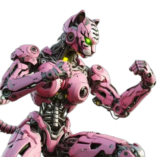 robot, weapon, dragon, creature, 3d render, concept art, cyberpunk, vibrant transparent PNG cut-out