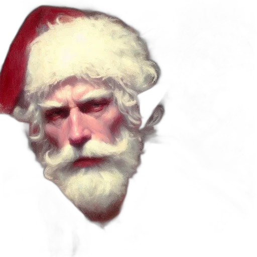 face, photorealistic, concept art, 3d render, elderly, figure, resembling, santa transparent PNG cut-out