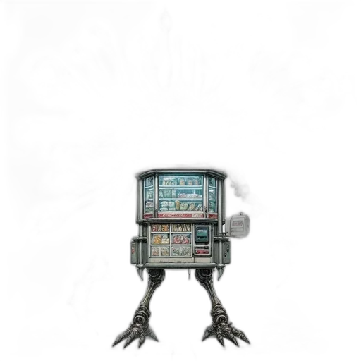 robot, furniture, animal, creature, concept art, 3d render, pixel art, cyberpunk transparent PNG cut-out