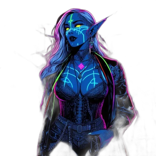 mask, concept art, fantasy art, cyberpunk, comic book art, neon lights, neon, blue transparent PNG cut-out