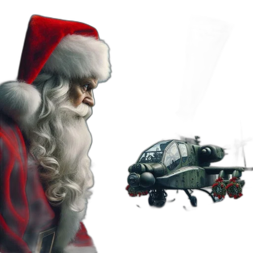 car, robot, concept art, photorealistic, fantasy art, 3d render, santa, claus transparent PNG cut-out