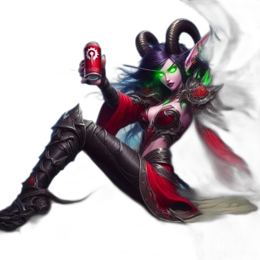 fantasy art, concept art, comic book art, pixel art, dark, red, fantastical, sorceress transparent PNG cut-out