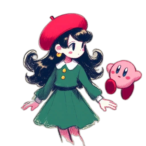 hat, dress, creature, staff transparent PNG cut-out