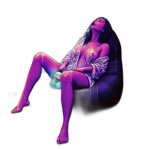 furniture, dress, robot, jewelry, vaporwave, concept art, 3d render, cyberpunk transparent PNG cut-out