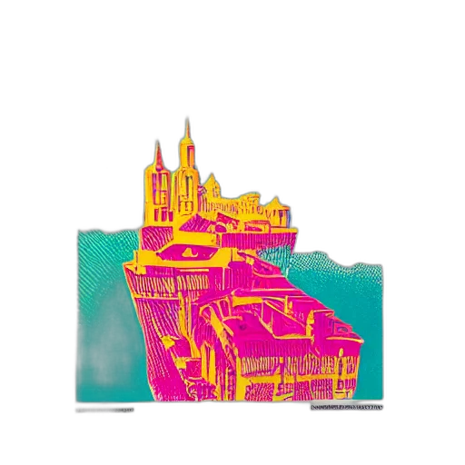 crown, building, vaporwave, 3d render transparent PNG cut-out