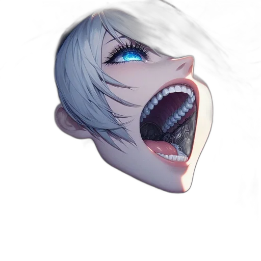 face, creature, mask, hair, anime, concept art, photorealistic, fantasy art transparent PNG cut-out