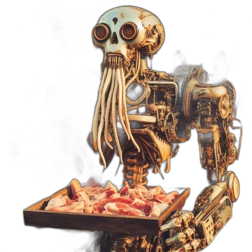 robot, food, creature, jewelry, concept art, 3d render, fantasy art, photorealistic transparent PNG cut-out