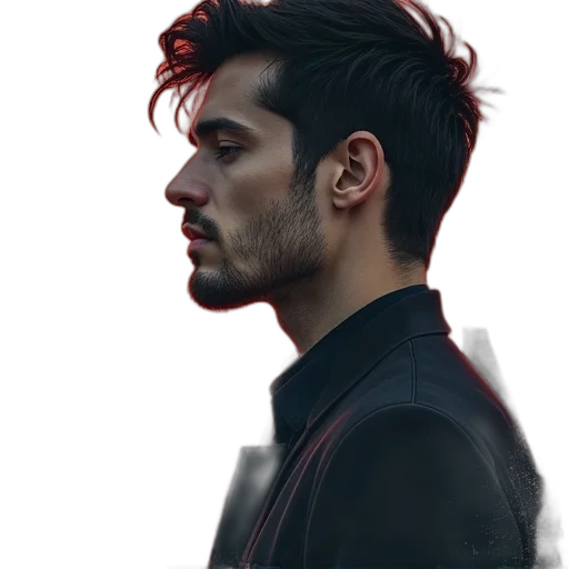 jacket, face, hair, dragon transparent PNG cut-out