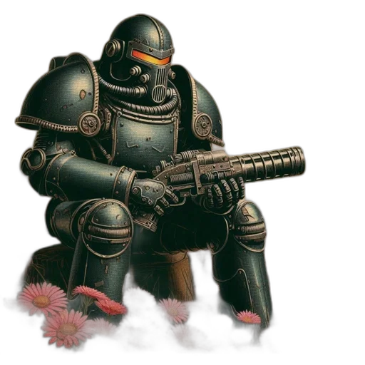 robot, weapon, concept art, fantasy art, watercolor, cyberpunk, outer space, enormous transparent PNG cut-out