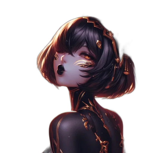 mask, dress, crown, robot, concept art, fantasy art, anime, cyberpunk transparent PNG cut-out