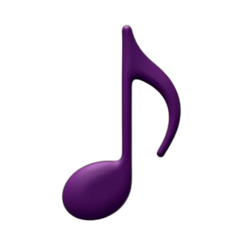 weapon, hat, vaporwave, stylized, purple, musical, note, curved transparent PNG cut-out