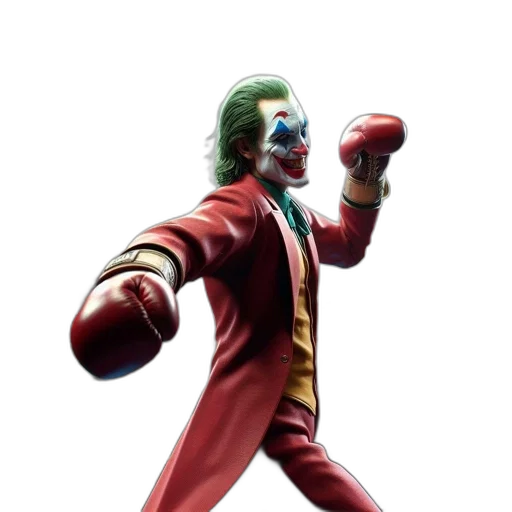 mask, concept art, 3d render, comic book art, photorealistic, red-suited, clown, boxing transparent PNG cut-out