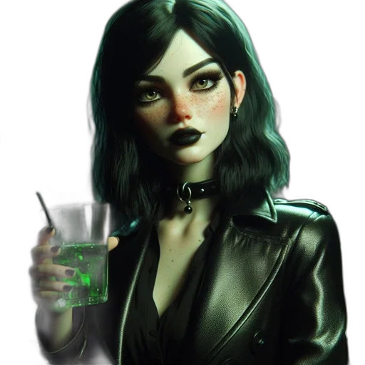 jacket, face, cyberpunk, concept art transparent PNG cut-out