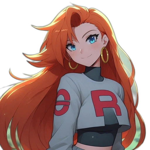 jacket, staff, hair, robot, anime, cartoon, pixel art, concept art transparent PNG cut-out