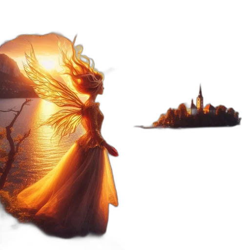 dragon, concept art, fantasy art, 3d render, photorealistic, fire, golden, winged transparent PNG cut-out