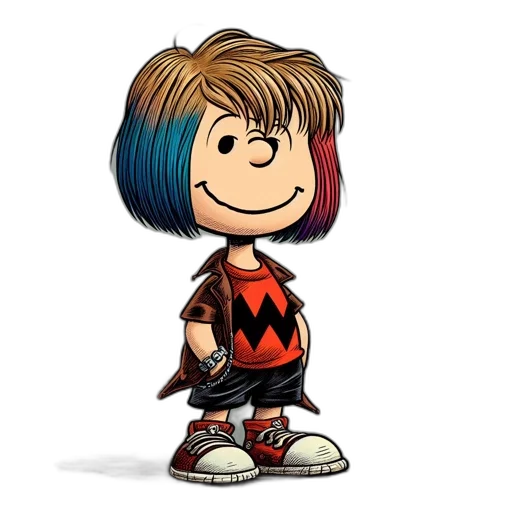 dress, hair, robot, cartoon, comic book art, pixel art, concept art, colorful transparent PNG cut-out