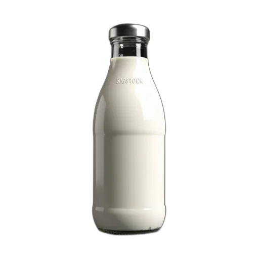 bottle, food, animal, dress, photorealistic, 3d render, white, milk transparent PNG cut-out