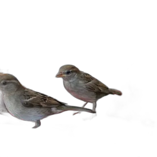 animal, 3d render, photorealistic, concept art, two, small, birds, perched transparent PNG cut-out