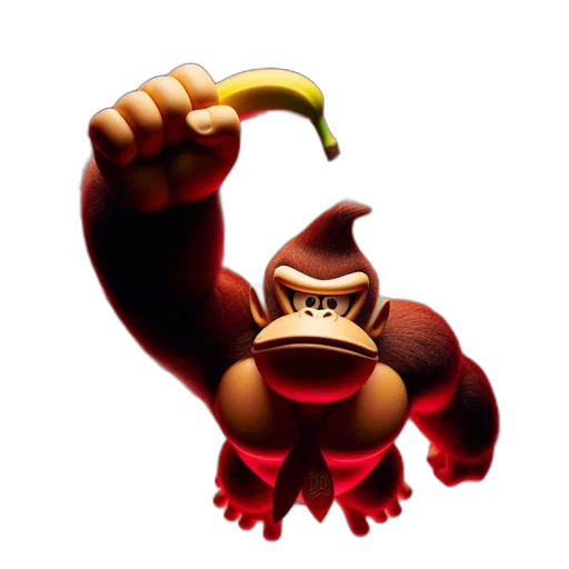 animal, creature, weapon, staff, concept art, 3d render, donkey, kong transparent PNG cut-out