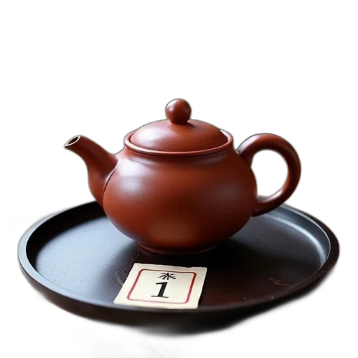 food, 3d render, photorealistic, traditional, clay, teapot, red, brown transparent PNG cut-out