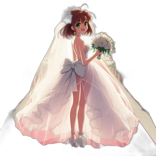 dress, umbrella, crown, weapon, concept art, pixel art, anime, watercolor transparent PNG cut-out
