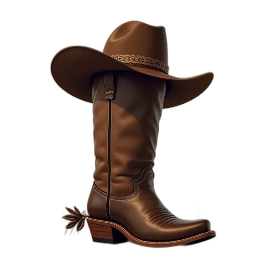 shoes, hat, cowboy, boot transparent PNG cut-out