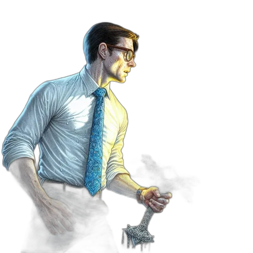 staff, weapon, sword, comic book art, concept art, fantasy art, cyberpunk, fog transparent PNG cut-out