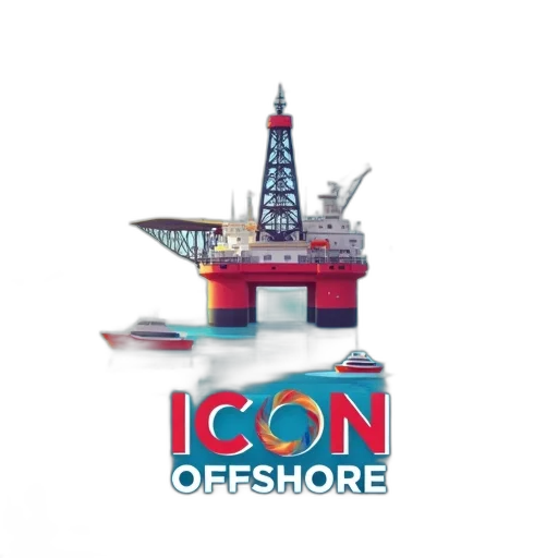 first, image, depicts, stylized, scene, offshore, oil, rig transparent PNG cut-out