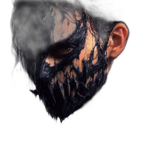 mask, face, creature, dragon, photorealistic, fantasy art, concept art, watercolor transparent PNG cut-out