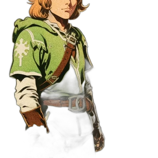 staff, jacket, sword, weapon, concept art, fantasy art, pixel art, comic book art transparent PNG cut-out