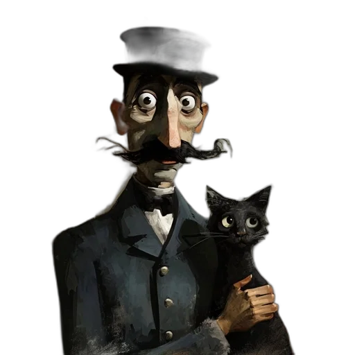 staff, hat, mask, concept art, cartoon, comic book art, fantasy art, man transparent PNG cut-out