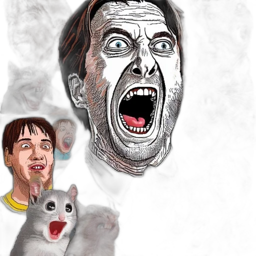 creature, face, animal, concept art, comic book art, photorealistic, cartoon, outer space transparent PNG cut-out