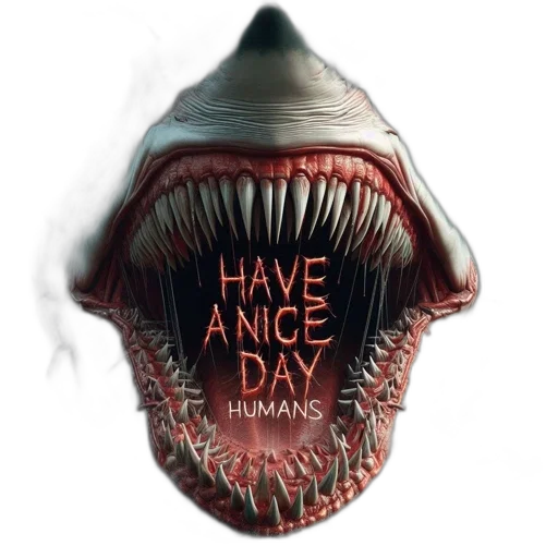 animal, creature, mask, concept art, 3d render, large, shark, mouth transparent PNG cut-out