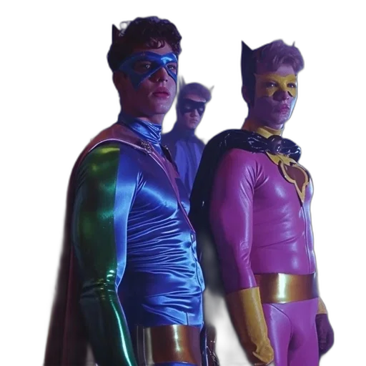 concept art, comic book art, 3d render, neon lights, outer space, neon, group, men transparent PNG cut-out