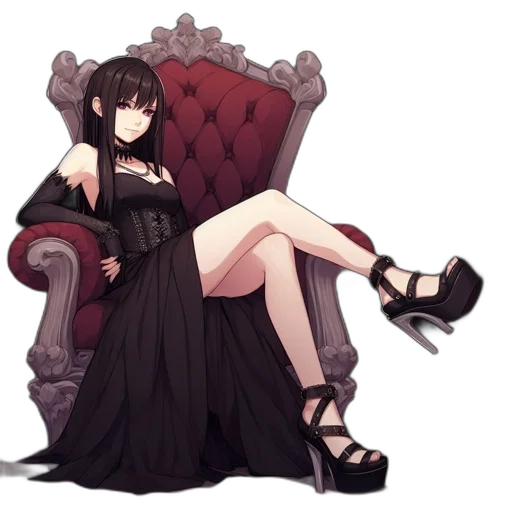 dress, crown, furniture, shoes, pixel art, fantasy art, concept art, anime transparent PNG cut-out