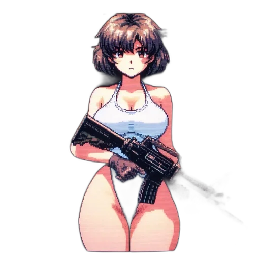 weapon, robot, dress, staff transparent PNG cut-out