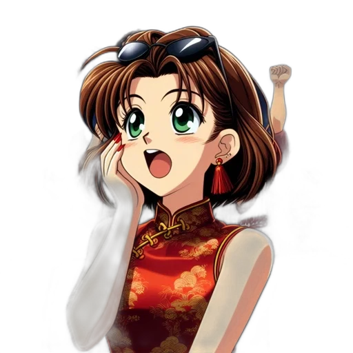 staff, dress, jewelry, weapon, anime, cartoon, pixel art, vaporwave transparent PNG cut-out